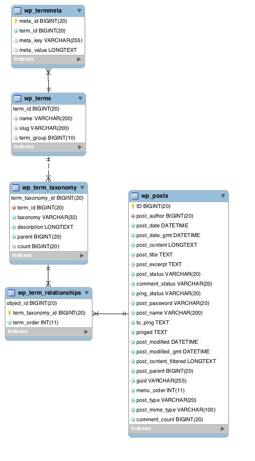 ساختار جدول های Taxonomy در دیتابیس وردپرس