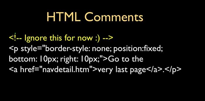 تگ comment در html